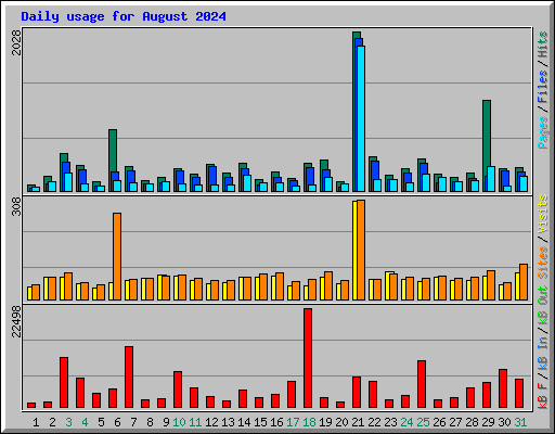 Daily usage for August 2024