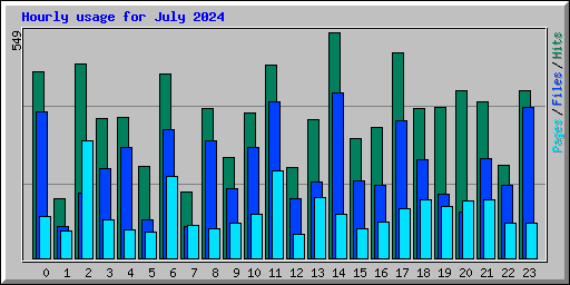 Hourly usage for July 2024