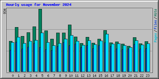 Hourly usage for November 2024