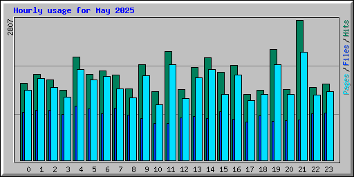Hourly usage for May 2025