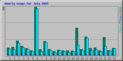 Hourly usage for July 2025