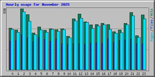 Hourly usage for November 2025