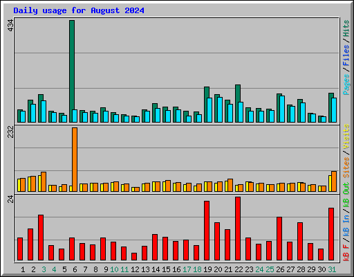 Daily usage for August 2024