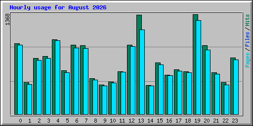 Hourly usage for August 2026